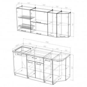 КИРА Кухонный гарнитур Демо (1700 мм) в Сысерти - sysert.mebel24.online | фото 2