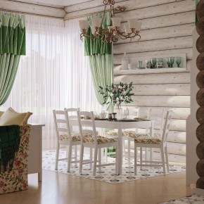 Комлект Вествик обеденный стол и четыре стула, массив сосны, цвет белый в Сысерти - sysert.mebel24.online | фото