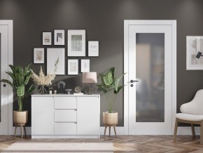 Комод 2-ств. с 3 ящиками "Бьянко" (Белый лофт) в Сысерти - sysert.mebel24.online | фото 2