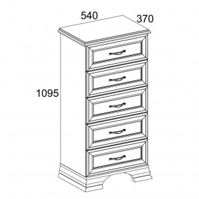 Комод 5S/50, TIFFANY, цвет вудлайн кремовый в Сысерти - sysert.mebel24.online | фото 3