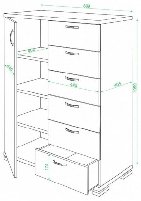 Комод Домино ТБ-6МН в Сысерти - sysert.mebel24.online | фото 2