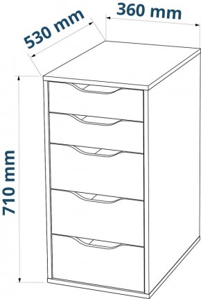 Комод Ингар белый с пятью выдвижными ящиками в Сысерти - sysert.mebel24.online | фото 3
