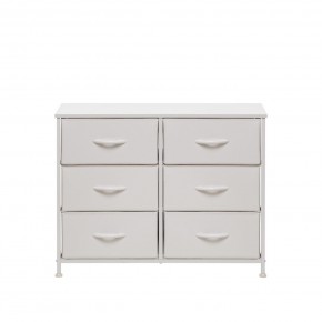 Комод Leset Линкс 6 ящ. (к/з), Каркас Белый, ящики Белые в Сысерти - sysert.mebel24.online | фото 1