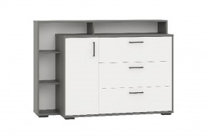 Комод с дверкой и тремя ящиками (графит/белый) в Сысерти - sysert.mebel24.online | фото 1
