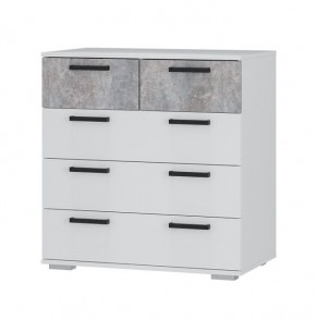Комод Стандарт-5 NEW (белый/цемент светлый) в Сысерти - sysert.mebel24.online | фото
