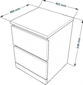 Комод Варма 2 с двумя выдвижными ящиками, цвет белый в Сысерти - sysert.mebel24.online | фото 3