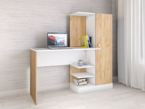 Компьютерный стол Квартет-6 Дуб крафт золотой/Белый в Сысерти - sysert.mebel24.online | фото