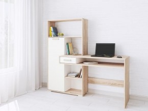 Компьютерный стол Квартет-8 дуб сонома/белый в Сысерти - sysert.mebel24.online | фото