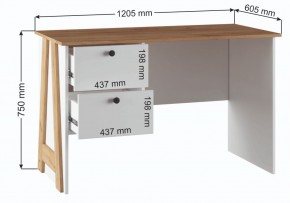 Компьютерный стол Теодора белый / крафт золотой в Сысерти - sysert.mebel24.online | фото 3