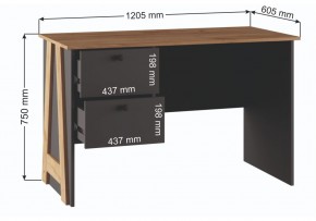 Компьютерный стол Теодора графит / крафт золотой в Сысерти - sysert.mebel24.online | фото 3