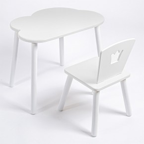 Комплект детский стол ОБЛАЧКО и стул КОРОНА ROLTI Baby (белая столешница/белое сиденье/белые ножки) в Сысерти - sysert.mebel24.online | фото