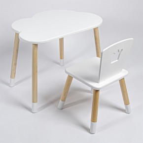 Комплект детский стол ОБЛАЧКО и стул КОРОНА ROLTI Baby (белая столешница/белое сиденье/береза ножки) в Сысерти - sysert.mebel24.online | фото