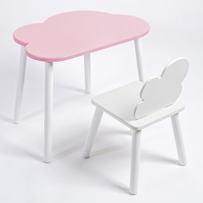 Комплект детский стол ОБЛАЧКО и стул ОБЛАЧКО ROLTI Baby (розовая столешница/белое сиденье/белые ножки) в Сысерти - sysert.mebel24.online | фото