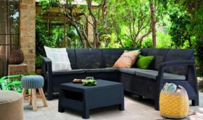 Комплект мебели угловой Корфу Релакс Сет (CORFU II RELAX SET) графит в Сысерти - sysert.mebel24.online | фото 3