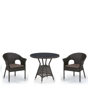 Комплект плетеной мебели T707ANS/Y79-W53 Brown (2+1) в Сысерти - sysert.mebel24.online | фото
