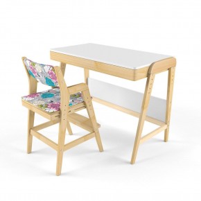 Комплект растущий стол и стул с чехлом 38 попугаев «Вуди» (Белый, Береза, Мечта) в Сысерти - sysert.mebel24.online | фото