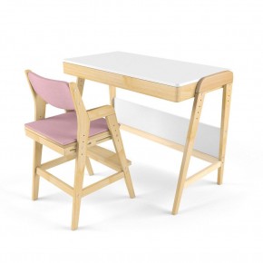 Комплект растущий стол и стул с чехлом 38 попугаев «Вуди» (Белый, Береза, Розовый) в Сысерти - sysert.mebel24.online | фото