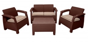 Комплект уличной мебели Yalta Premium Terrace Set (Ялта) шоколадый (+подушки под спину) в Сысерти - sysert.mebel24.online | фото