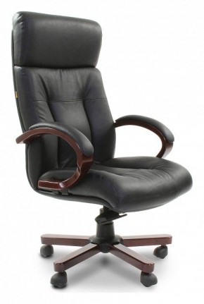 Кресло для руководителя Chairman 421 черный/орех темный, черный в Сысерти - sysert.mebel24.online | фото
