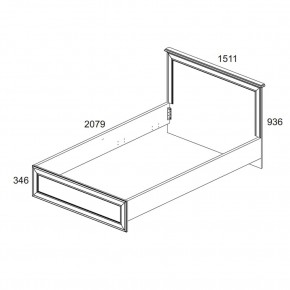 Кровать 140, TIFFANY, цвет вудлайн кремовый в Сысерти - sysert.mebel24.online | фото 3