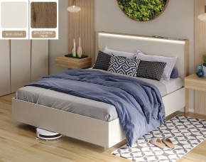 Кровать (Бело-серый U775 ST9/Дуб Галифакс Табак) 1400 в Сысерти - sysert.mebel24.online | фото