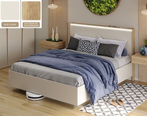 Кровать (Бело-серый U775 ST9/Дуб Небраска натуральный) 1400 в Сысерти - sysert.mebel24.online | фото
