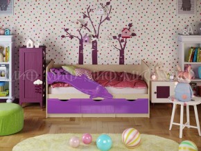 Кровать Дельфин-1 800*1600 (Фиолетовый металлик/дуб крафт белый) в Сысерти - sysert.mebel24.online | фото