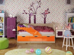 Кровать Дельфин-1 800*1600 (Оранжевый металлик/дуб крафт белый) в Сысерти - sysert.mebel24.online | фото