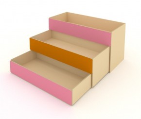 Кровать детская 3-х уровневая КД-3 Оранжевый/Розовый (ЛДСП) в Сысерти - sysert.mebel24.online | фото