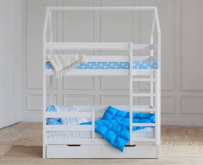Кровать-домик двухъярусная 80*190 Белый в Сысерти - sysert.mebel24.online | фото 5