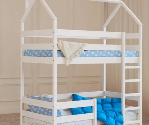 Кровать-домик двухъярусная 80*190 Белый в Сысерти - sysert.mebel24.online | фото 6