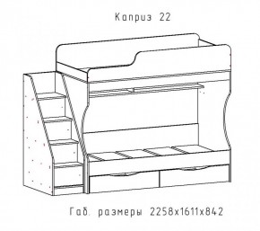 КАПРИЗ-22 Кровать двухъярусная 800 настил ЛДСП в Сысерти - sysert.mebel24.online | фото 2