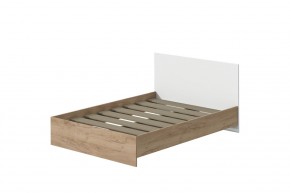 Кровать Эконом 1200 (Дуб крафт золотой/Белый текстурный) в Сысерти - sysert.mebel24.online | фото