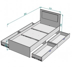 Кровать Ольга L38 (900) 4 ящика в Сысерти - sysert.mebel24.online | фото 2