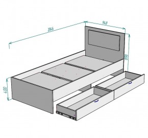 Кровать Ольга L47 (900) 2 ящика в Сысерти - sysert.mebel24.online | фото 2