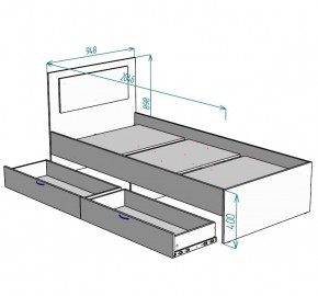 Кровать Ольга L48 (900) 2 ящика в Сысерти - sysert.mebel24.online | фото 2