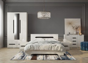 Кровать Вега 1,6 + основание (Крафт белый - Венге) в Сысерти - sysert.mebel24.online | фото 3