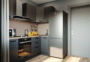 Кухня угловая Антрацит 2200х1000 (Стол. 38мм) в Сысерти - sysert.mebel24.online | фото 1