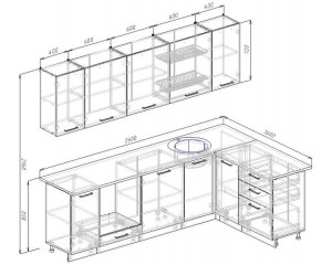 Кухня угловая Антрацит 2600х1600 (Стол. 38мм) в Сысерти - sysert.mebel24.online | фото 2