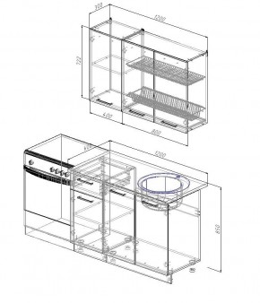 Кухонный гарнитур Антрацит 1200 (Стол. 26мм) в Сысерти - sysert.mebel24.online | фото 2