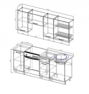 Кухонный гарнитур Антрацит 2000 (Стол. 38мм) в Сысерти - sysert.mebel24.online | фото 2