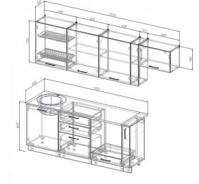 Кухонный гарнитур Антрацит 2550 (Стол. 38мм) в Сысерти - sysert.mebel24.online | фото 3