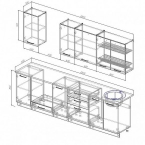 Кухонный гарнитур Антрацит 2800 (Стол. 38мм) в Сысерти - sysert.mebel24.online | фото 3