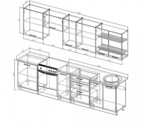 Кухонный гарнитур Антрацит 3000 (Стол. 38мм) в Сысерти - sysert.mebel24.online | фото 3