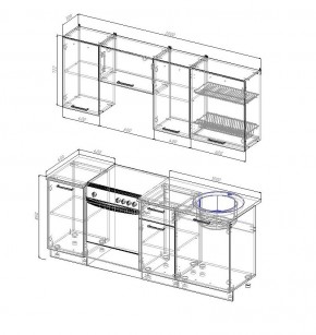 Кухонный гарнитур Бланка 2000 (Стол. 38мм) в Сысерти - sysert.mebel24.online | фото 2