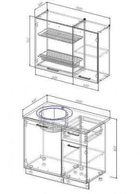 Кухонный гарнитур Графика 1000 (Стол. 38мм) в Сысерти - sysert.mebel24.online | фото 2