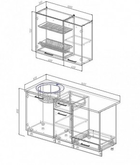 Кухонный гарнитур Жемчуг 1600 (Стол. 38мм) в Сысерти - sysert.mebel24.online | фото 2