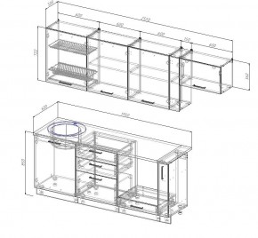 Кухонный гарнитур Жемчуг 2550 (Стол. 38мм) в Сысерти - sysert.mebel24.online | фото 2