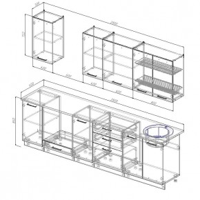 Кухонный гарнитур Капри 2800 (Стол. 38мм) в Сысерти - sysert.mebel24.online | фото 2