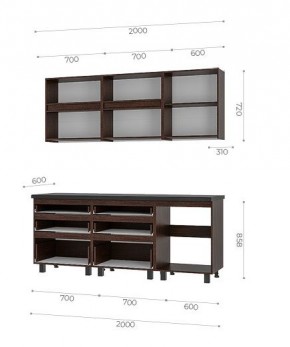 Кухонный гарнитур Лофт 2.0 (Дуб Крафт/Венге) в Сысерти - sysert.mebel24.online | фото 3